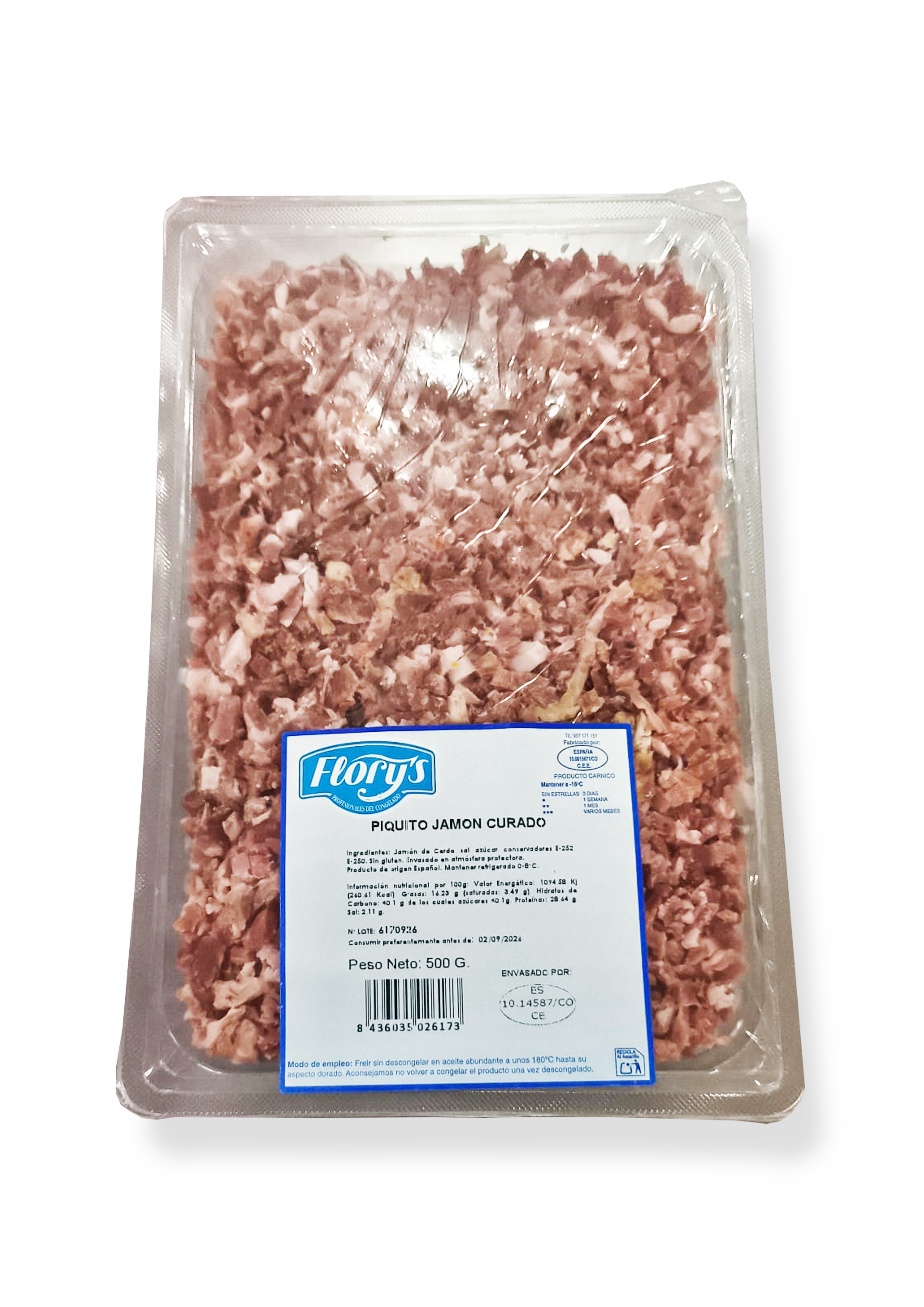 BANDEJA PIQUITOS JAMON CURADO 500GRS